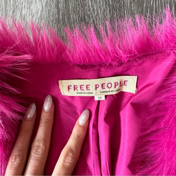 Free People Fuzzy Pink Cropped Jacket - Picture 7 of 9